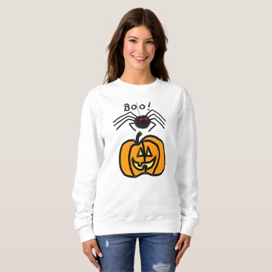 Araignée avec Sweatshirt Citrouille Halloween (Devant entier)