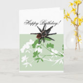 araignée de tarentule sur des cartes de conception (Fleur jaune)