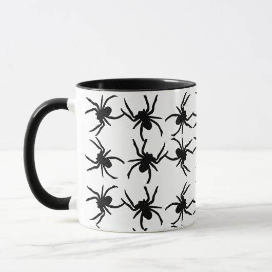 Araignée d'Halloween Mug noir et blanc (Gauche)