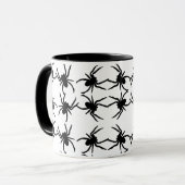 Araignée d'Halloween Mug noir et blanc (Devant gauche)
