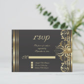 Araignée d'or sur invitation RSVP noire (Debout devant)