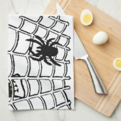 Araignée en Web avec crâne Halloween Serviette de  (Quart Plié)