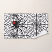 Araignée noire et toile d'araignée Halloween Maiso (Serviette à main)