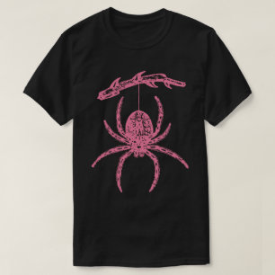 Araignée rose accrochée à la serrure T-shirt