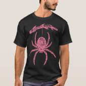 Araignée rose accrochée à la serrure T-shirt (Devant)