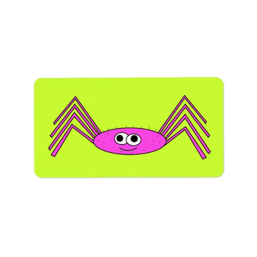 Araignée rose sur Étiquette (Devant)