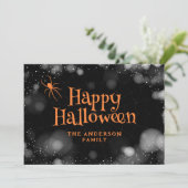 Araignée sur le Web Bonne carte d'Halloween (Debout devant)