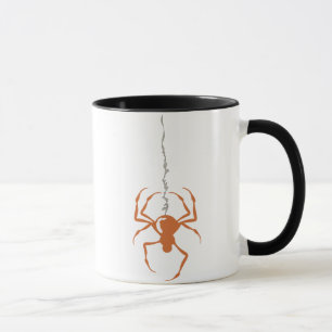 Araignée sur les tasses (oranges) de brin