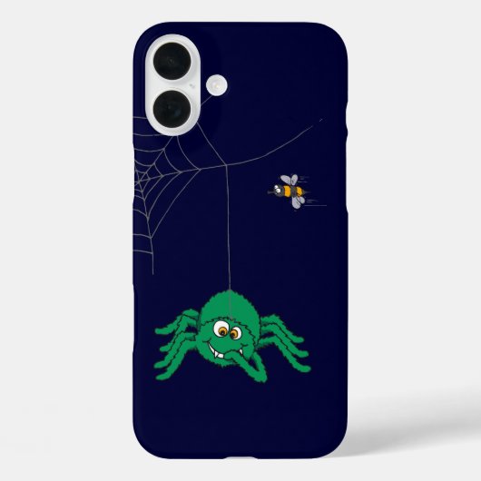 Araignée verte foncée et coque iphone de mouche (Verso)