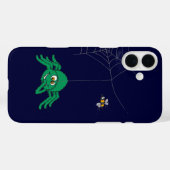 Araignée verte foncée et coque iphone de mouche (Verso (horizontal))