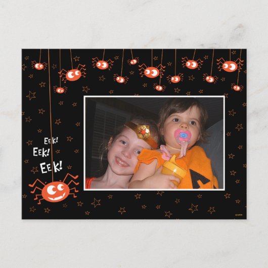 Araignées d'Halloween et carte postale photo Web (Devant)