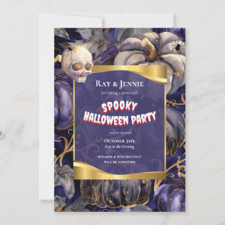 Araignées et crânes Invitation à la fête d'Hallowe