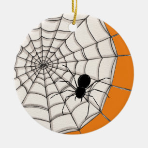 Araignées et ornement en céramique Halloween Web