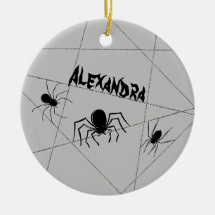 Araignées et ornement en céramique Halloween Web