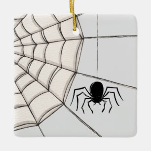 Araignées et ornement en céramique Halloween Web