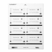 Araignées et rayures étiquette de adresse (Feuille entière)