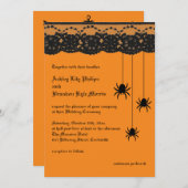 Araignées oranges et faire-part de mariage de (Devant / Derrière)