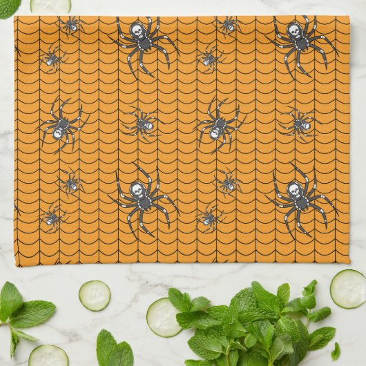 Araignées sur Parade Serviette de cuisine (Plié)