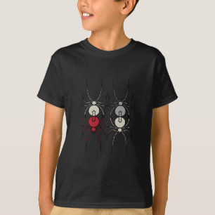 Araignées - T-shirt blanc d'os et noir de chauve-s