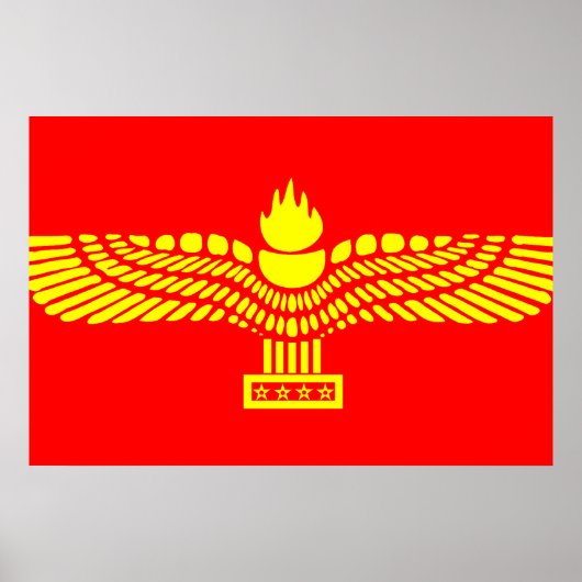 Aramaisch Arameens, Syrische vlag Poster (Voorkant)