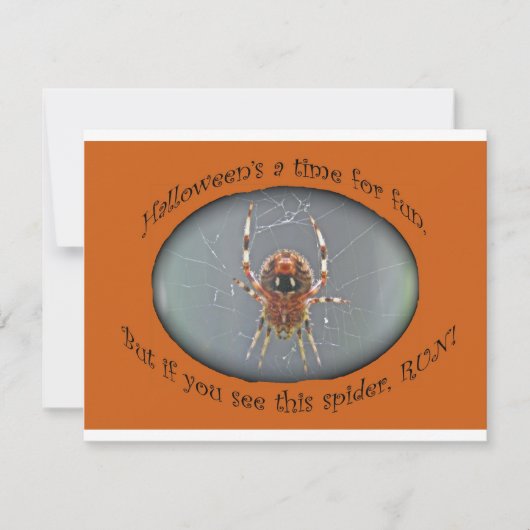 Araneus Wielspin Kruisspin Halloween Uitnodiging (Voorkant)