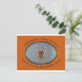 Araneus Wielspin Kruisspin Halloween Uitnodiging (Staand voorkant)