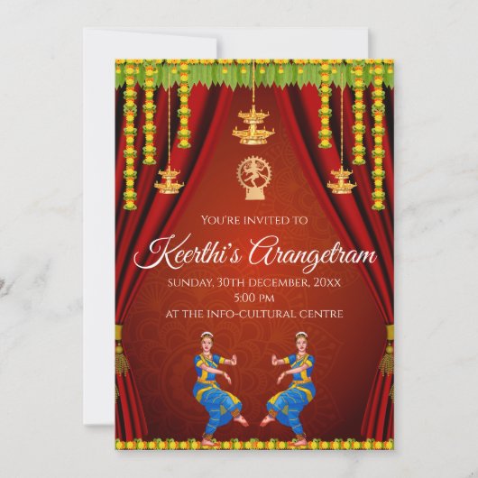 Arangetram uitnodiging & Arangetram ceremonie uitn (Voorkant)