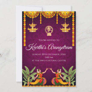 Arangetram uitnodiging & Bharatnatyam show Uitnodi