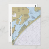 Aransas Pass Texas Nautical Chart Briefkaart (Voorkant / Achterkant)
