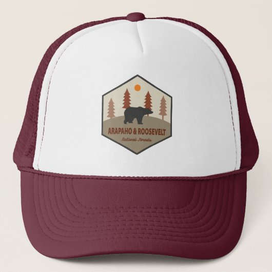 Arapaho en Roosevelt National Forests Bear Eau Cla Trucker Pet (Voorkant)