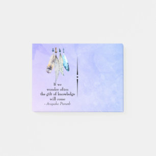 Arapaho Native American Proverb met veren Post-it® Notes