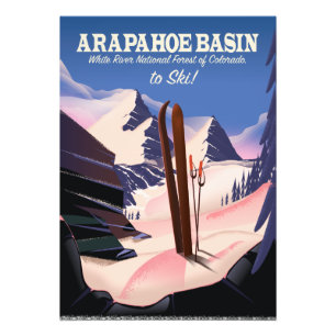 Arapahoe Basin,White River Nationaal Bos Ski Foto Afdruk