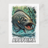 Arapaima Monster Vis Voor EXTREME ANGLERS Amazone Briefkaart (Voorkant)
