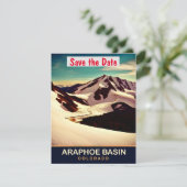 Araphoe Basin, Colorado, Reisbriefkaart Save The Date (Staand voorkant)