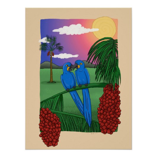 Arara azul - Blue macaw Perfect Poster (Voorkant)