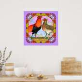 Araucana Chickens Art Poster (Keuken)