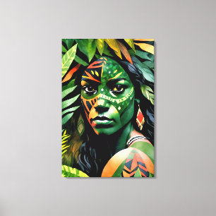 "Arayúna" Oerwoud Canvas - Vrouwen in het Amazoneg Afdruk