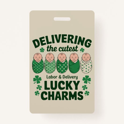 Arbeid & Levering Lucky Charm Nurse Shamrock Badge (Voorkant)