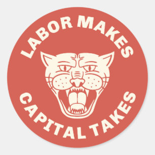 Arbeid maakt kapitaal ronde sticker