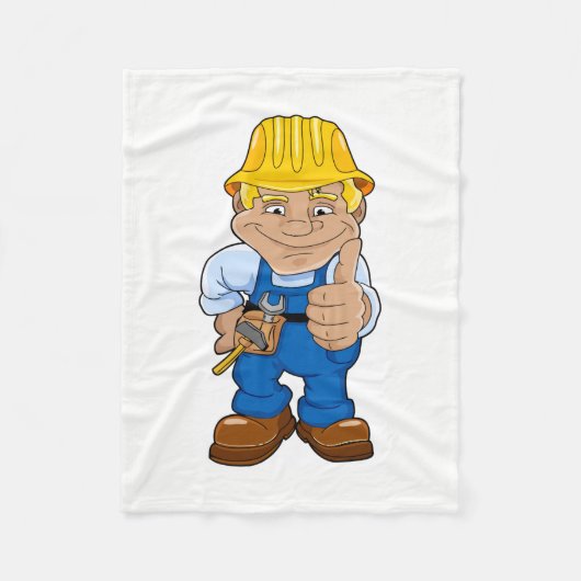 Arbeider Met Helm Fleece Deken (Voorkant)