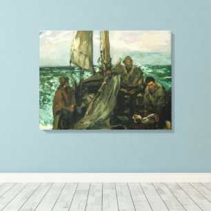 Arbeiders op Zee van Edouard Manet, Vintage Kunst Canvas Afdruk