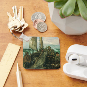 Arbeiders op zee van Edouard Manet, Vintage Kunst Sleutelhanger