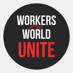 Arbeiders van de wereld verenigen zich ronde sticker