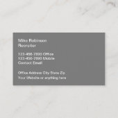 Arbeidsbureau Visitekaartje (Achterkant)