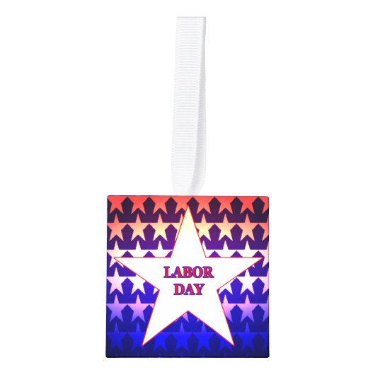 Arbeidsdag Kubus Ornament (Voorkant)