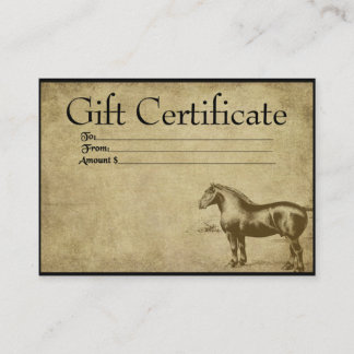 Arbeidspaard - Prim Cards voor cadeaubonnen Kortingskaartje