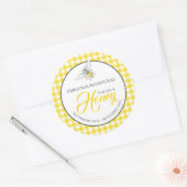 Arbeille ronde miel pot jaune haut étiquette (Enveloppe)