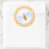 Arbeille ronde miel pot orange haut étiquette (Sac)