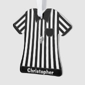 Arbitre noir et uniforme rayé blanc personnalisé (devant)