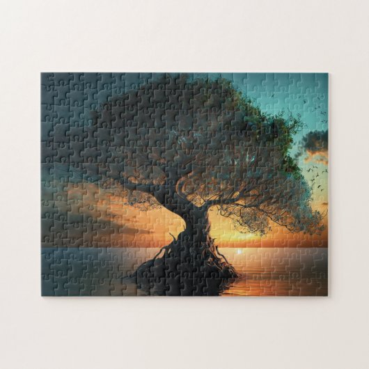 Árbol de la Vida junto al Mar - Puzzle Sereno (Horizontal)